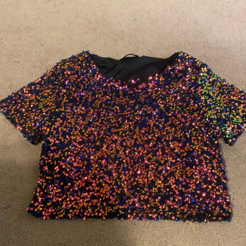 Sequin crop top